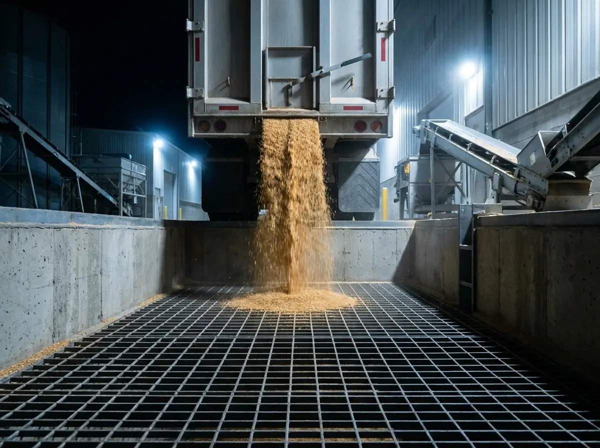 Silo e grãos